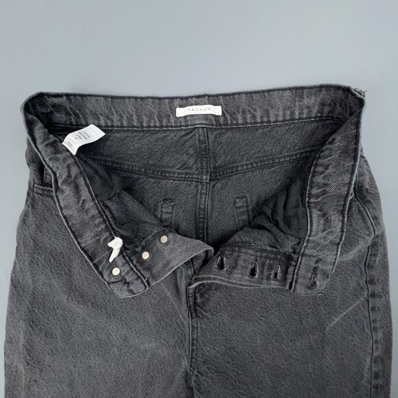 Pac Sun Jeans Womens 30 Black High Rise Straight Denim Cutoff Cropped Raw Hem - Picture 4 of 8